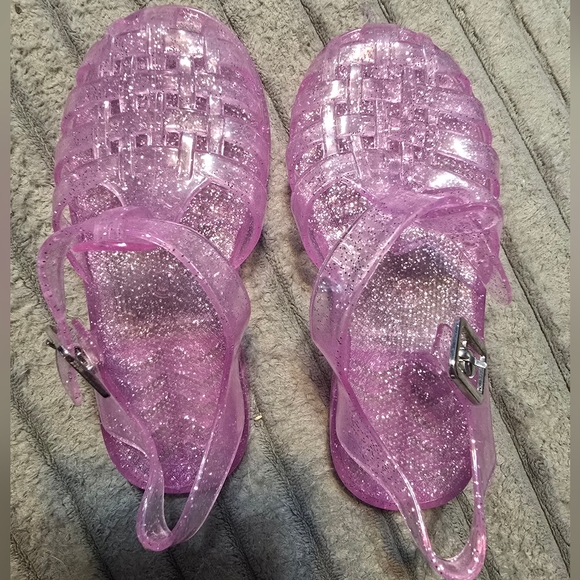 Glittery Pink Jelly Sandals - Picture 3 of 3